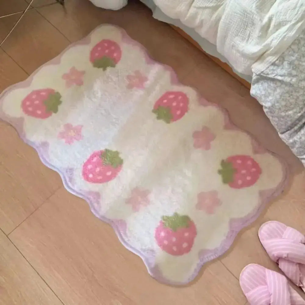 VIKAMA Strawberry Rug, Ultra-Soft Non-Slip Mat for Bedroom Children's Wardrobes, Absorbent and Machine-Washable Home Decor Rug from PriceLows™