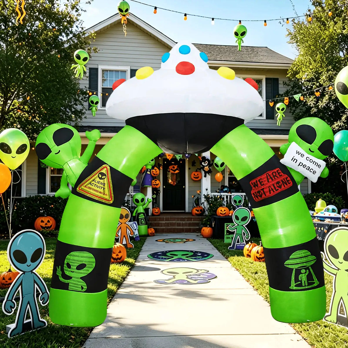 Halloween Inflatable Alien Arch | Built-In Led | Airblown Design | 10.5 Ft