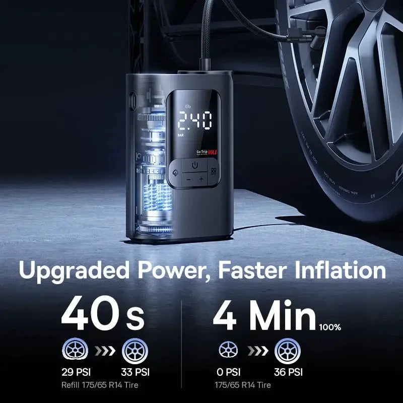 Portable Air Pump | 7500mAh Battery | Auto Stop, 5 Presets | Car/Motorcycle/Bike