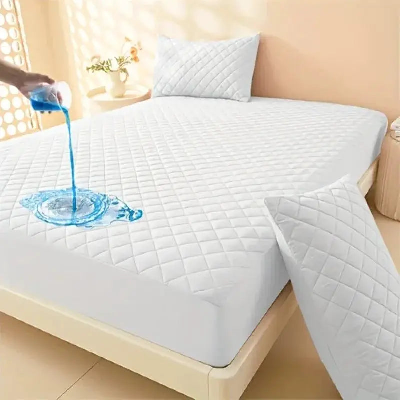 2/3pcs High Quality Waterproof Mattress Protector Set With Ultra-Soft Envelope Pillowcase Closures, Noiseless Fitted Sheet from PriceLows™