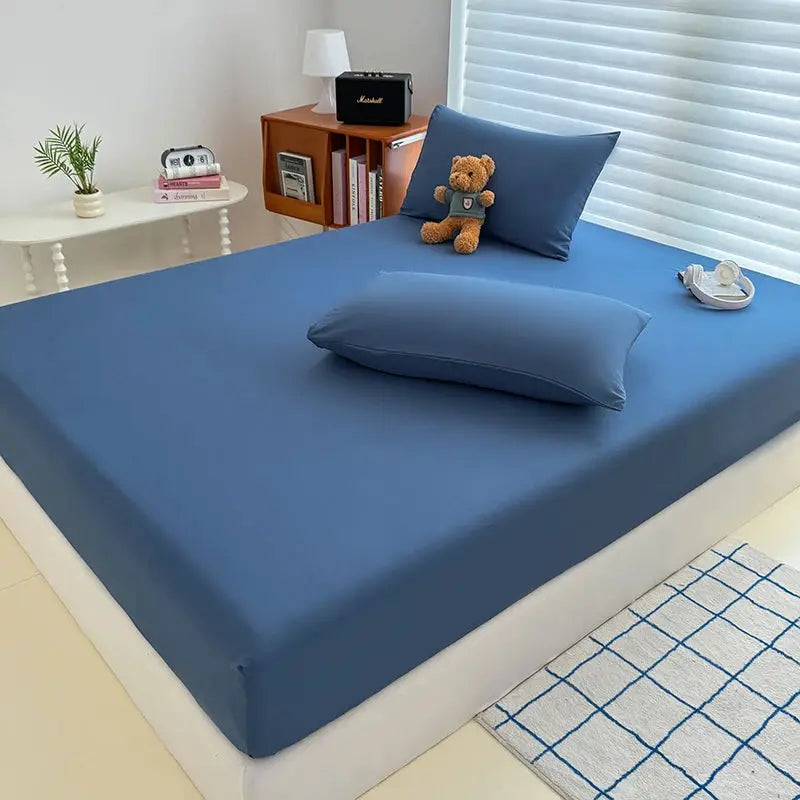 Washed Fitted Sheet with Elastic Bands Non Slip Adjustable Mattress Cover for Single Double King Queen Bed 90x200 150x200 180 from PriceLows™