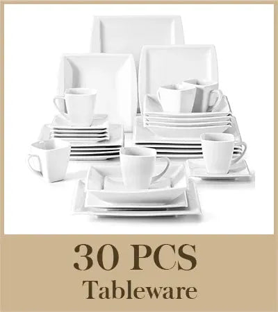 MALACASA 30/60PCS Marble Grey Porcelain Tableware Dinnerware Set with 6PCS Dessert/Soup/Dinner Plate/Cup/Saucer,Service for 12 from PriceLows™