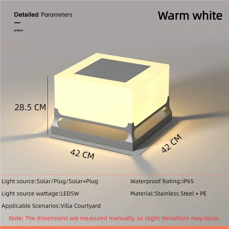 Modern Solar Outdoor Waterproof Decorations Door Post Atmosphere Light Yard Patio Pathway Courtyard Square Wall Pillar Light from PriceLows™