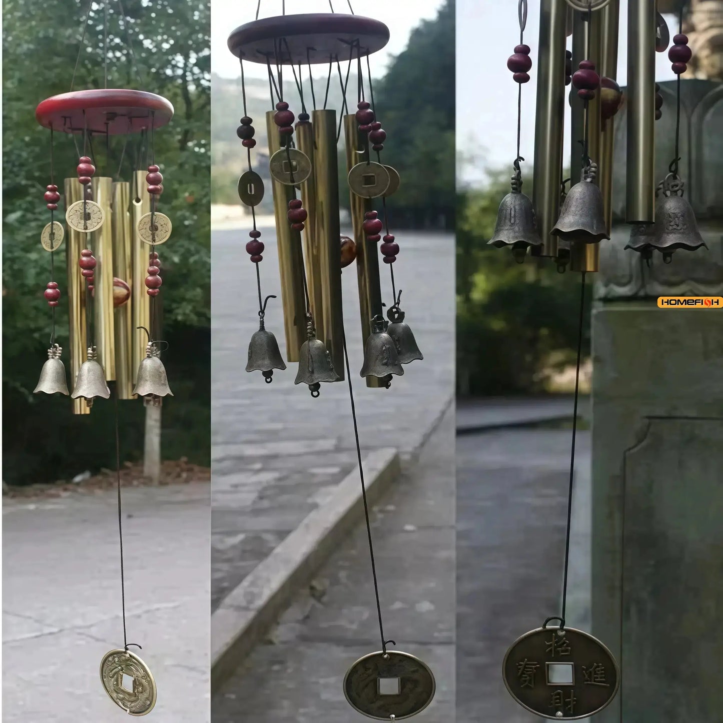 Large Wind Chime Tubes Bells Metal Church Bell Outdoor Garden Home Garden Decor Hanging Wind Chime Symbol Of Good Luck from PriceLows™