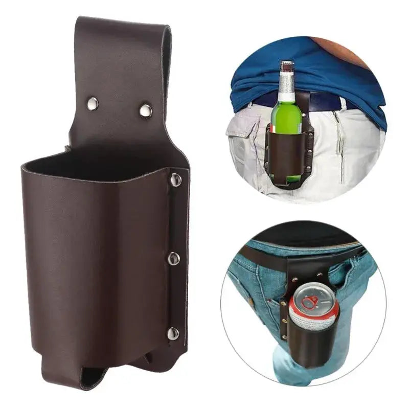 1pc Holster Portable Bottle Waist Beer Belt Bag Handy Wine Bottles Beverage Can Holder from PriceLows™