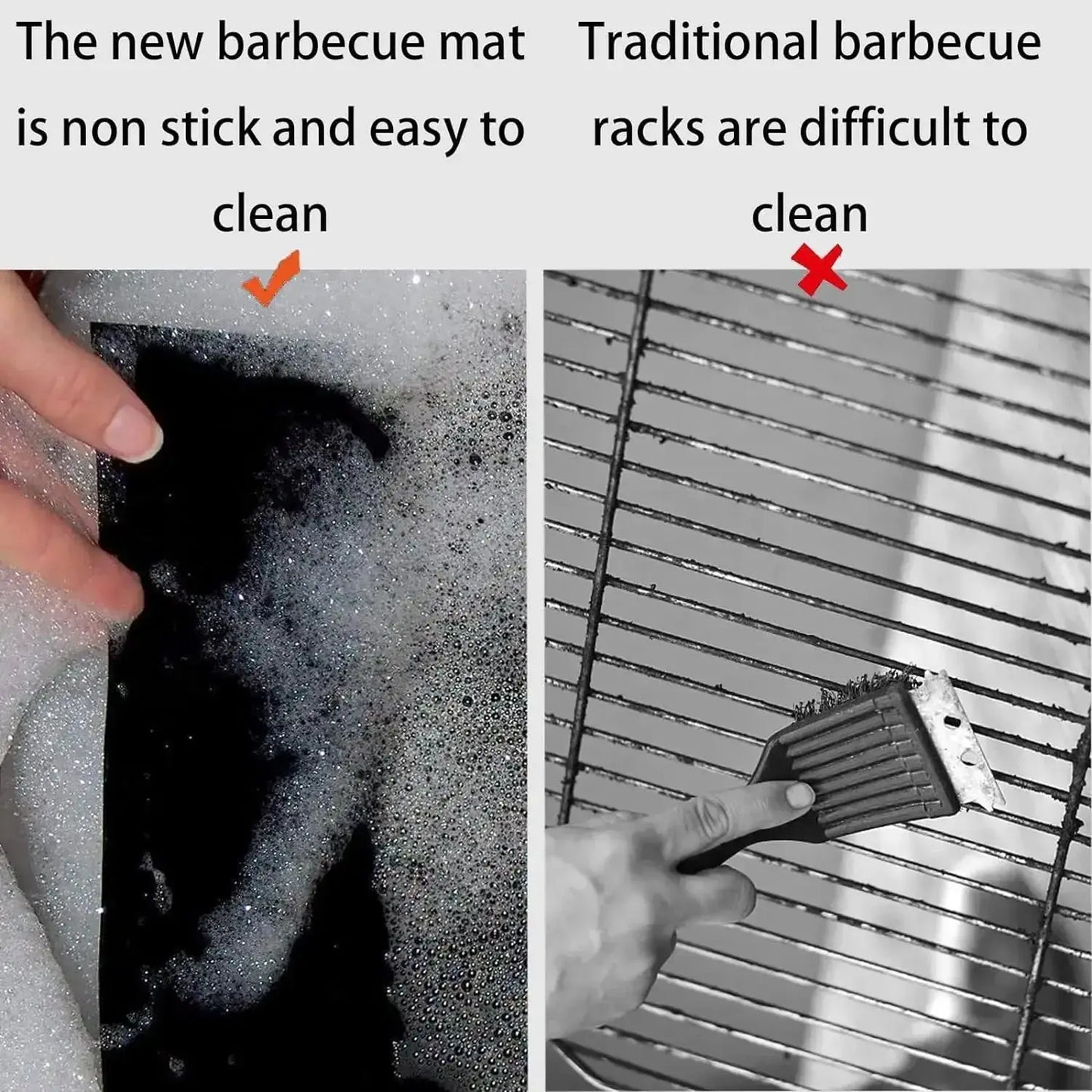 BBQ Grill Mats | Nonstick | Heat Resistant | 4 Pack 40x33cm 2mm