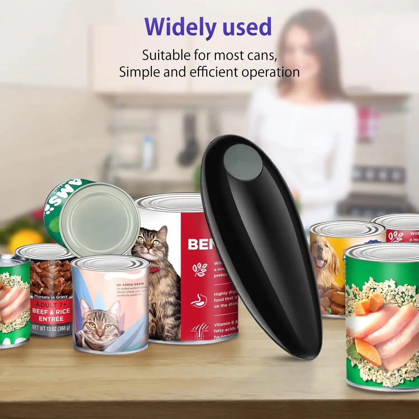 Electric Can Opener, Compact Cordless, Battery Powered (Requires 2 AA, Not Included) Disabled Hands, for Kitchen, Camping from PriceLows™