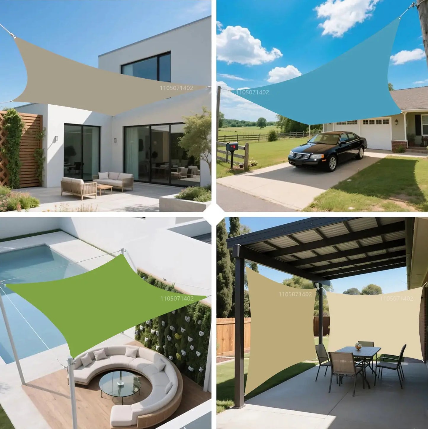 Waterproof Sun Shade Sail | Uv Block | D-Rings | Rectangular