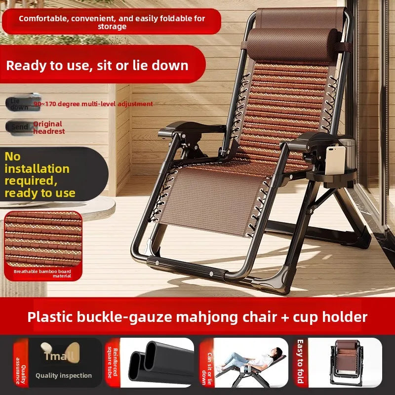 Lounge Chair Folding | Stainless Steel Frame | Recliner | One Size