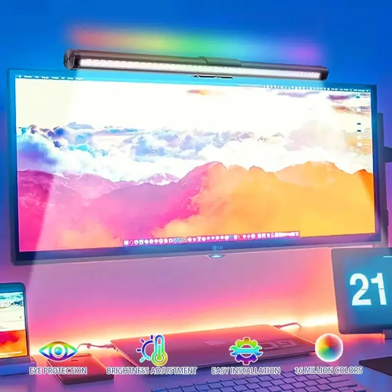 Dimming Lighting Computer Monitor Screen Light Bar LED Desk Lamp Monitor Light Bar Eye-Care Stepless Table Lamp for Work Gaming from PriceLows™