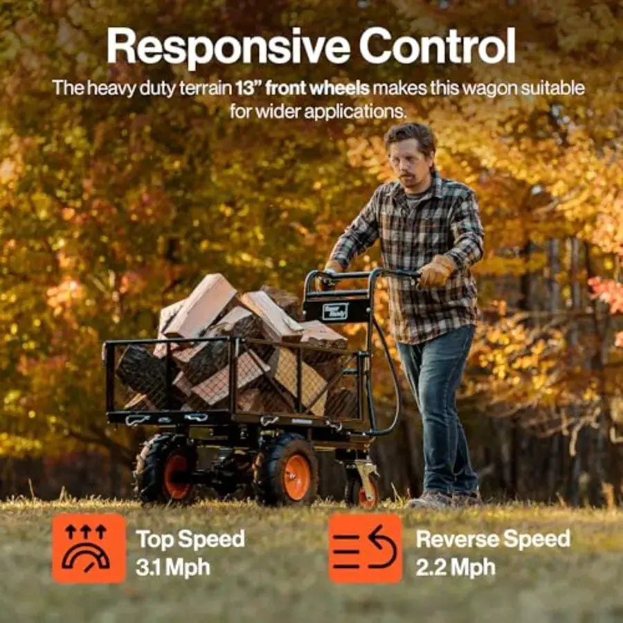 Electric Utility Service Cart 48V DC Powered Wheelbarrow with 660Lbs Load Ccity and 1000Lbs+ Hauling Strength for Farm Garden A from PriceLows™