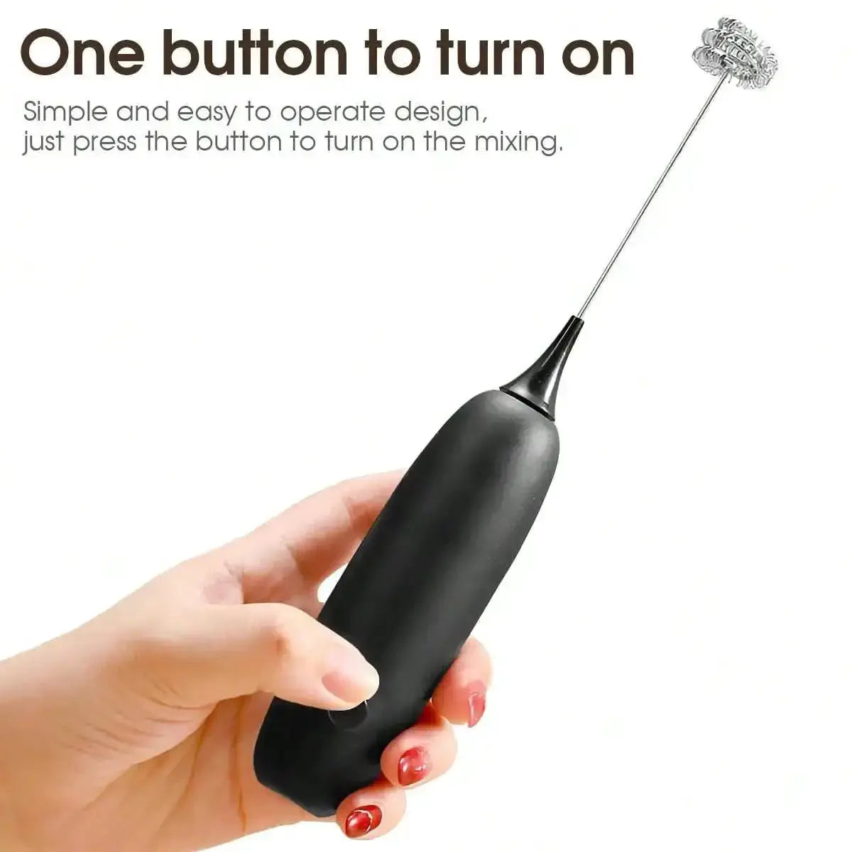 Handheld Milk Frother | Stainless Steel | Rechargeable | Single Pack