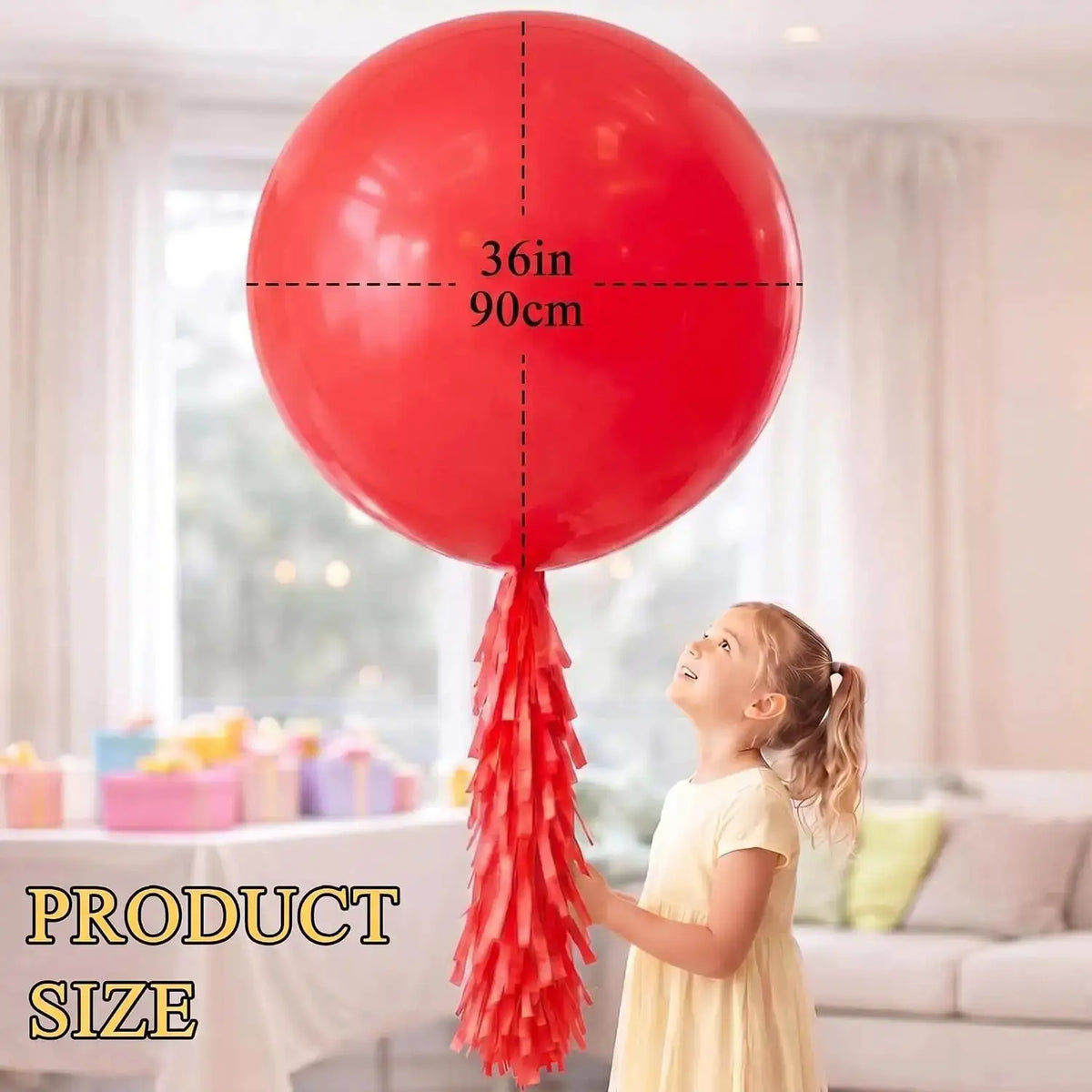 Christmas Giant Balloons | 36 Inch Latex | Tassel Tails | 6 Piece Set