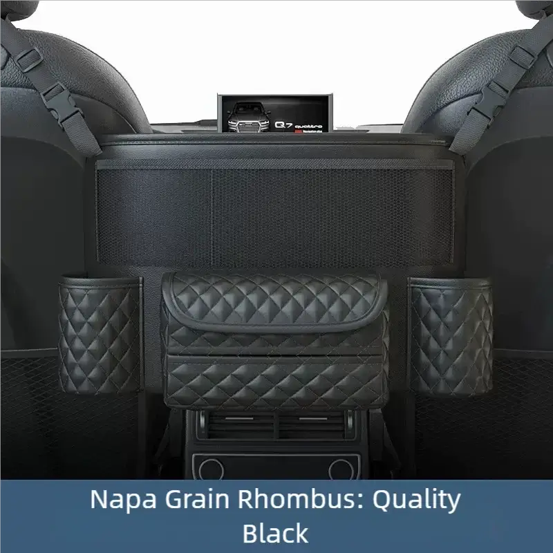 Leather Car Seat Middle Hanger Storage Bag Luxury Auto Handbag Holder Between Seats Tissue Water Cup Pockets Stowing Tidying from PriceLows™