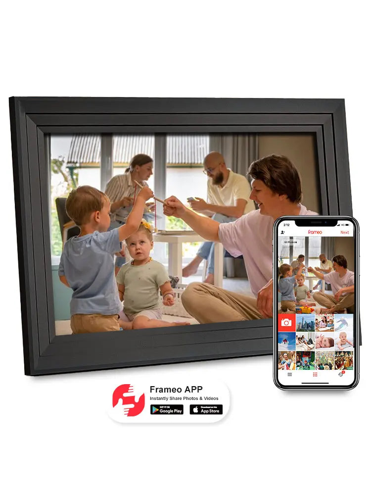Digital Photo Frame | 10.1 Inch IPS WiFi | 1280x800 Display Frameo | 32GB Memory