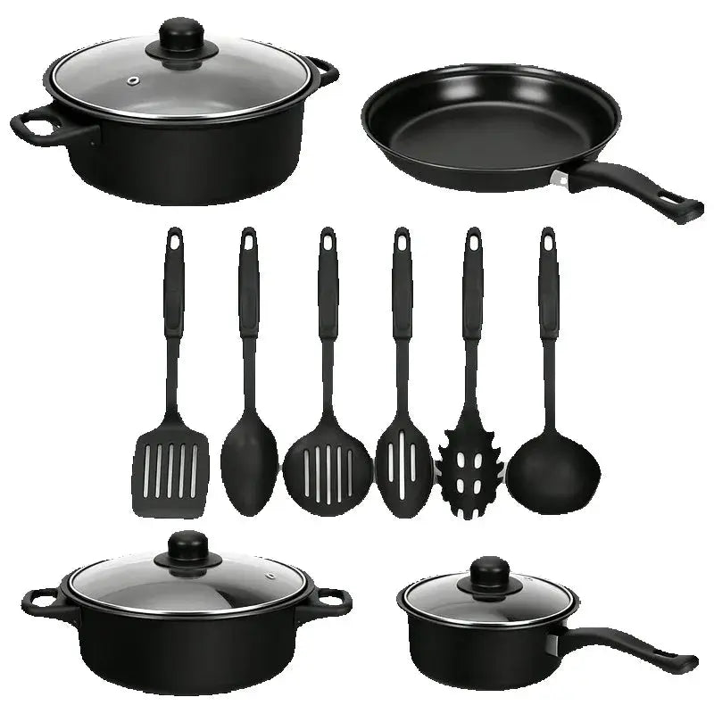 Cast Iron Cookware Set | 13-Piece | 24 cm Diameter | Camping Travel