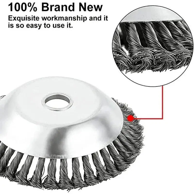 Steel Wire Weeding Garden Weed Wheel Tools Rust Removal Twisted Wire Steel Wire Grass Trimmer Head Weed Mower Accessories from PriceLows™