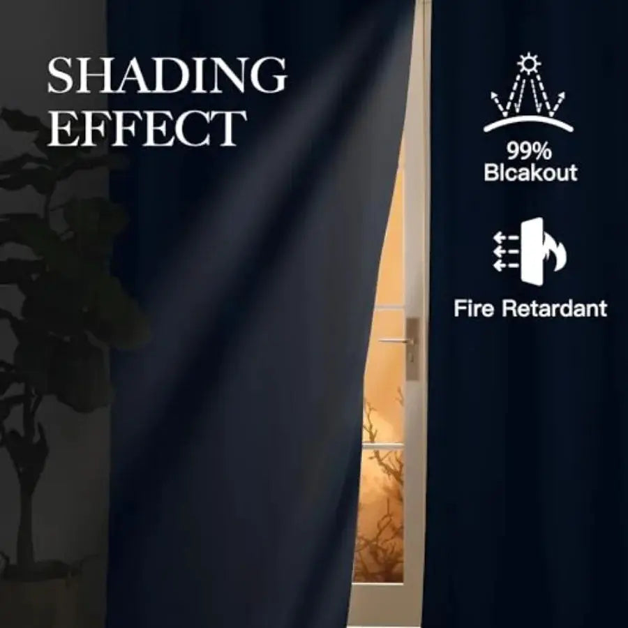 Fireproof 84 inch Long Curtains for Bedroom and Living Room 2 Panels - Goth Home Decor Room Darkening Safe Window Treatments fo from PriceLows™