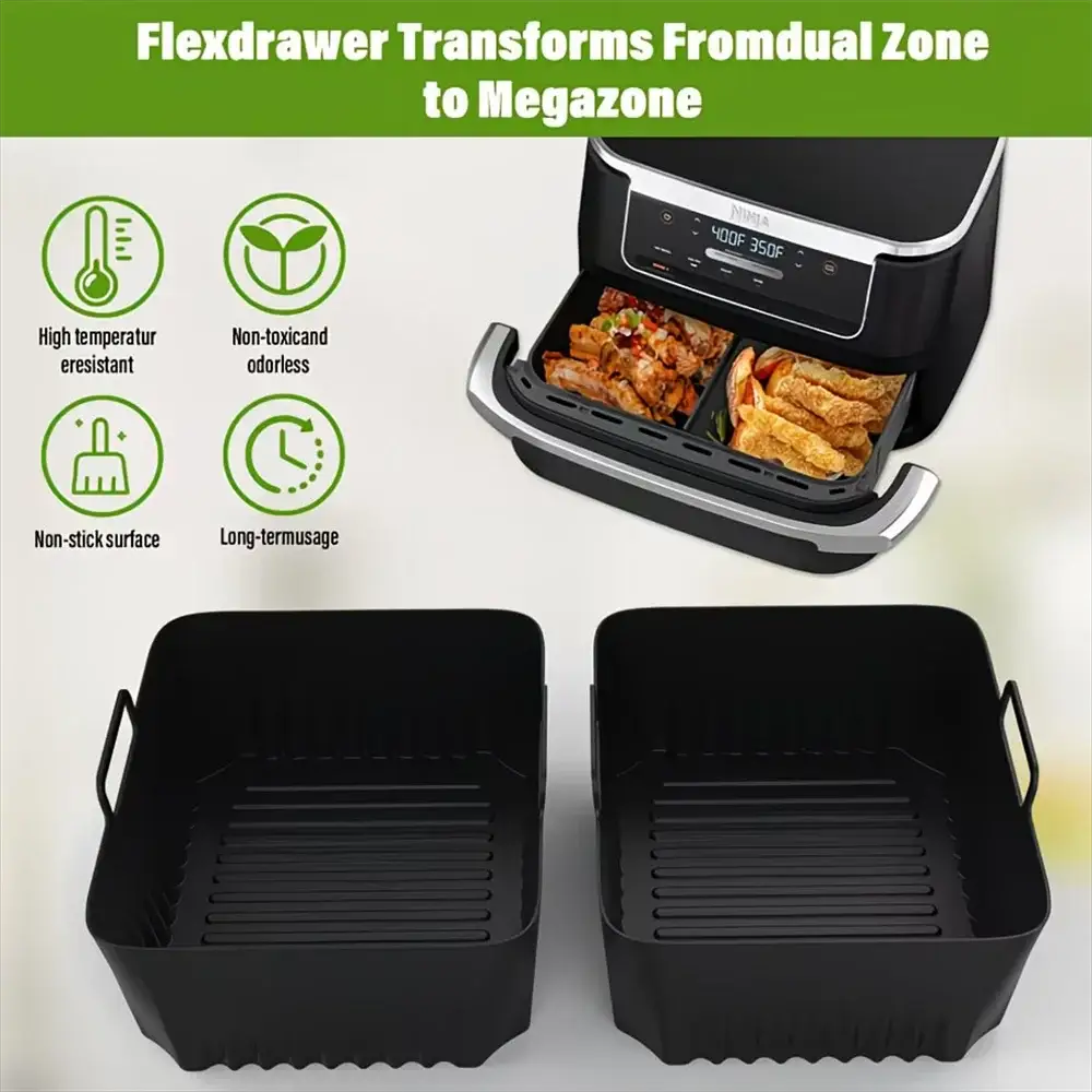 Ninja AF500 Silicone Liners | Reusable | Nonstick | Durable Handles