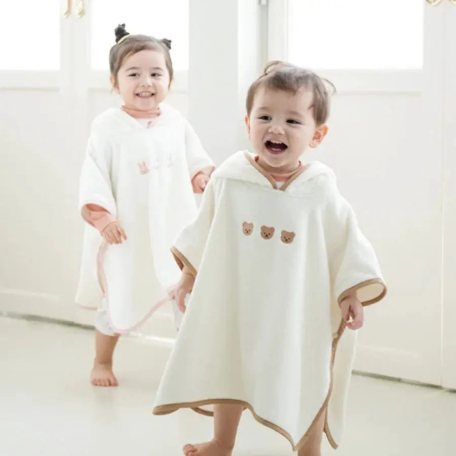 Hooded Baby Bath Towel | Coral Velvet | Cartoon Embroidery | Age 1-3 Years