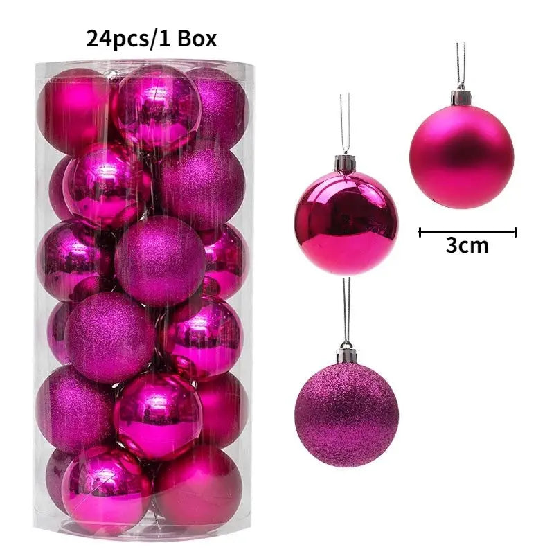 Christmas Tree Ornaments | Plastic Baubles | Indoor Decor | 24 Or 36 Pcs