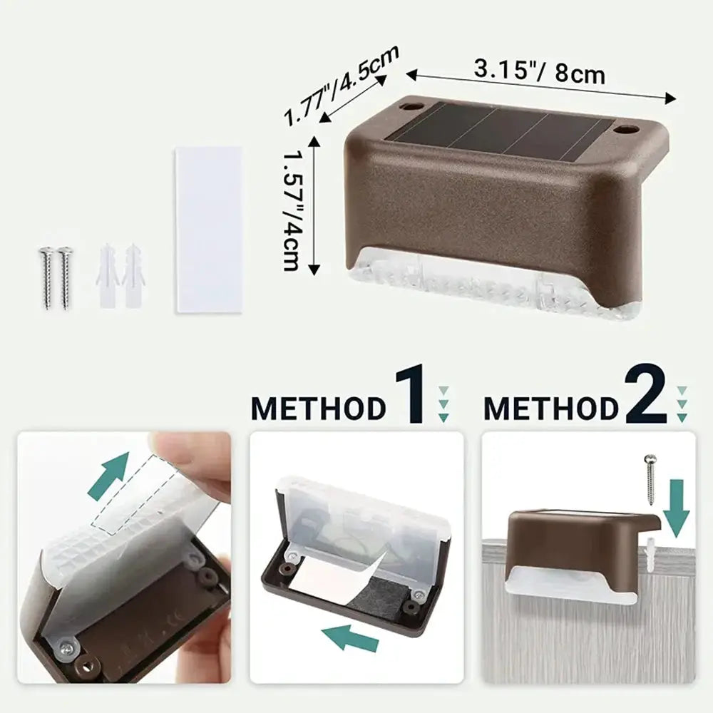 Solar LED Lights Outdoor Garden Light Deck Lamp Solar Stairs Light Waterproof Solar Step Lamp Patio Garden Decor from PriceLows™