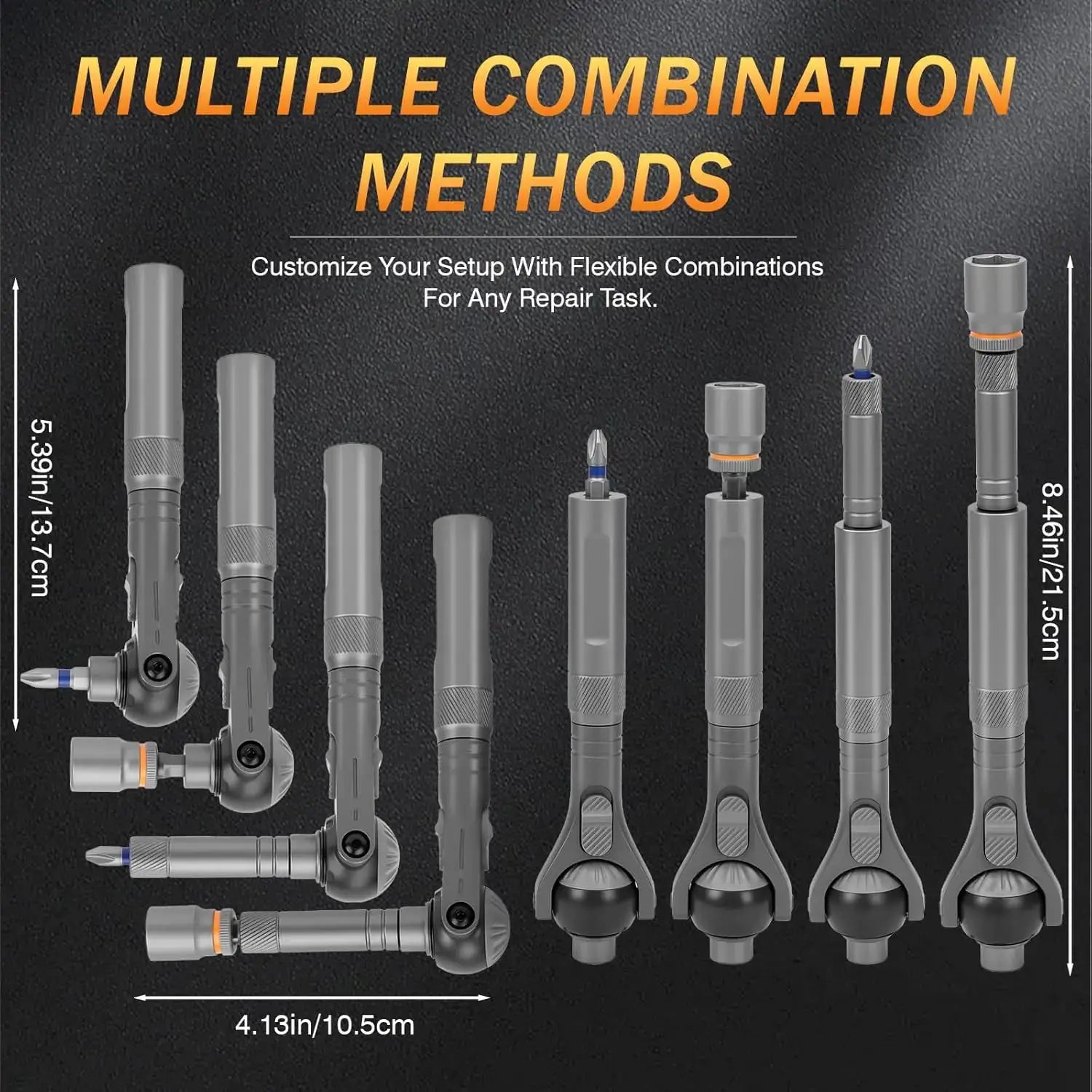 Galacok 40 in 1 Magnetic Ratchet Screwdriver Set, Multi-functional Wrench Set with 180° Adjustable Handle S2 Bits and Socket Set from PriceLows™