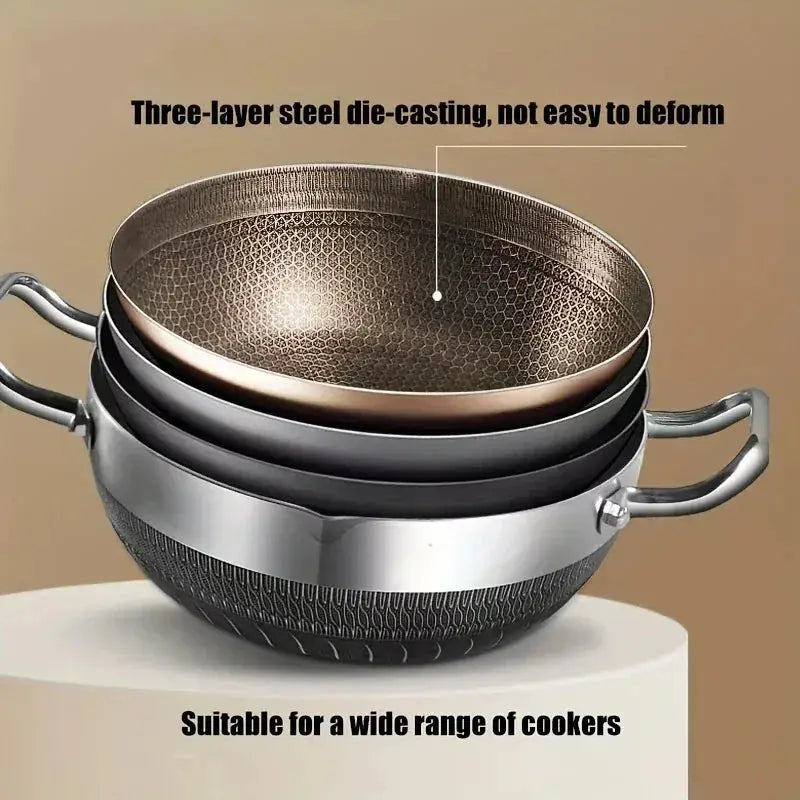 Stock Pot Pan | Stainless Steel | Induction Compatible Nonstick | General Use