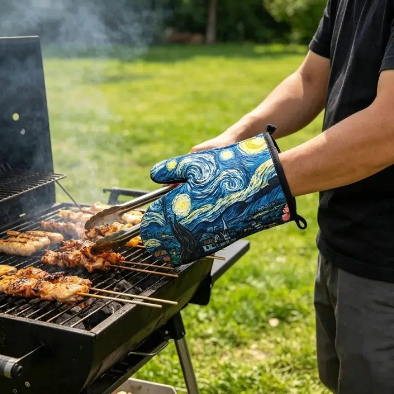Oven Mitts | Leopard Pattern | Insulated Canvas Knit