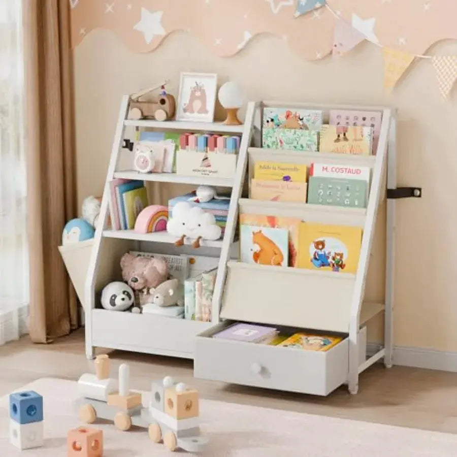 Bookshelf and Toy Storage - Book Shelf for Rooms Toddler Bookshelf Baby Bookcase for Nursery Montessori Toy Organizer from PriceLows™