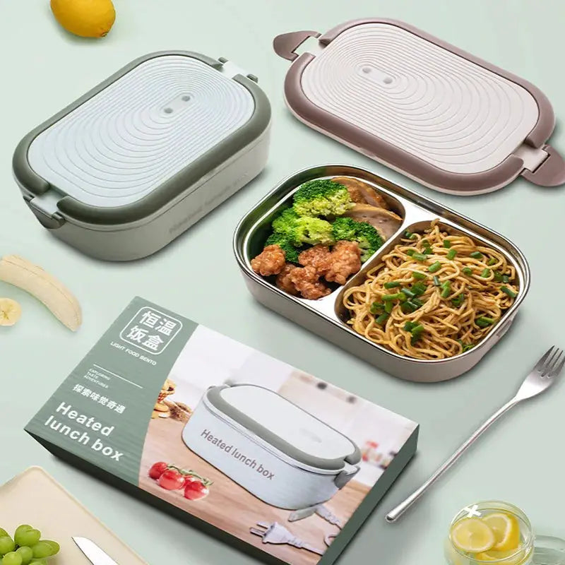 Portable Electric Heating Lunch Box Stainless Steel Constant Temperature 1L School Office Plug-In Heated Insulated Lunch Box from PriceLows™