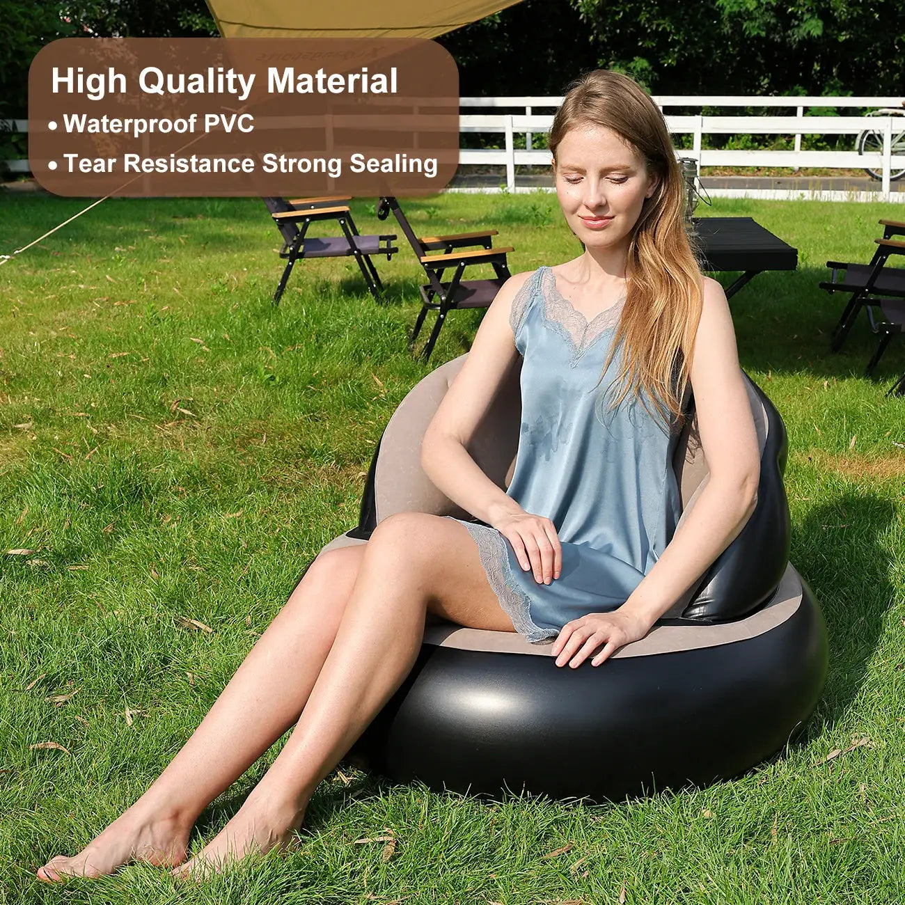 Inflatable Sofa | Thickened PVC | Foldable | Garden One-Seat from PriceLows™