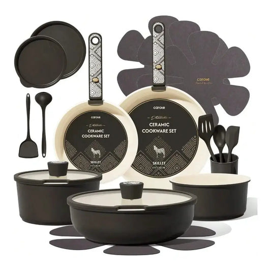 Pots And Pans Set, 21Piece Ceramic Cookware Set, Nonstick Pots And Pans Set With Detachable Handle, Kitchen Cooking Set, Induct from PriceLows™