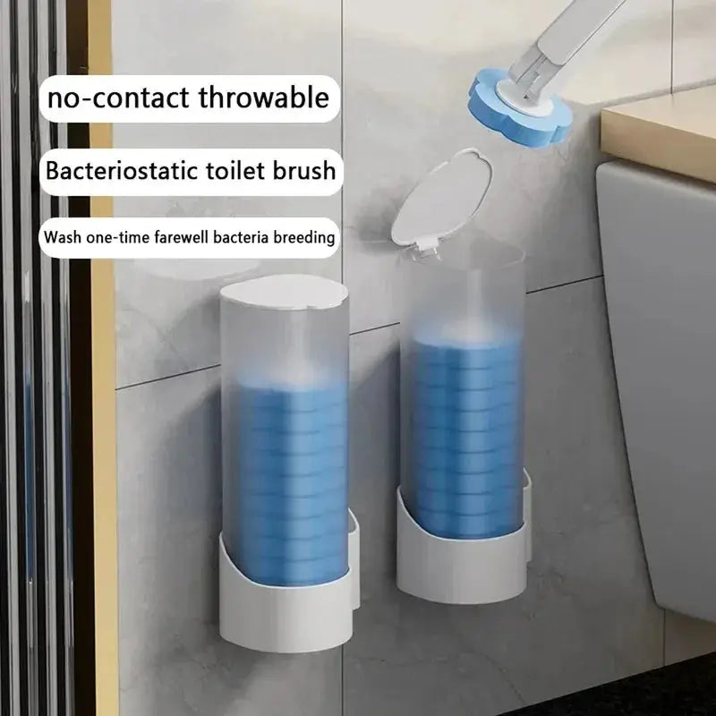 Disposable Toilet Brush Set | Long Handle | Sterile Refill Heads