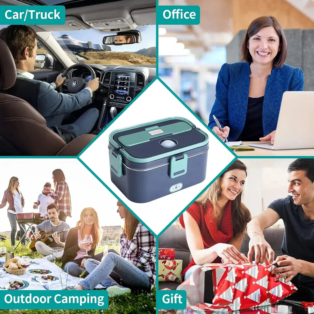 1.5 L 60W Electric Lunch Box Food Warmer Portable Food Heater for Car Or Home - Leak Proof, Lunch Heating Microwave for Truckers from PriceLows™