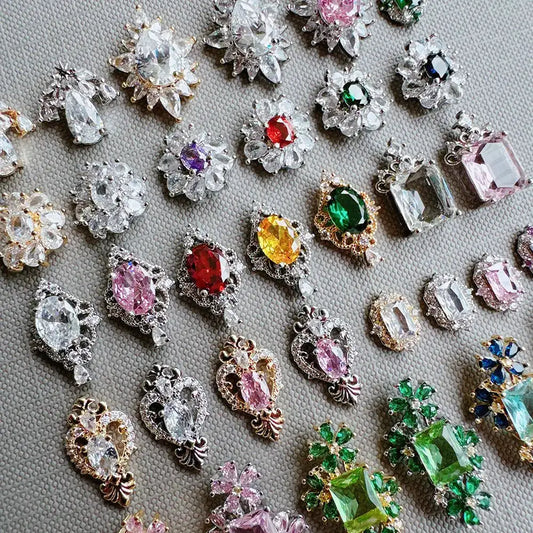 10pcs Luxury Flower Laurel Wreath Zircon Metal Nails Jewelry Decorations DIY Wearing Nail Art Accessories Charms Parts Supplies from PriceLows™