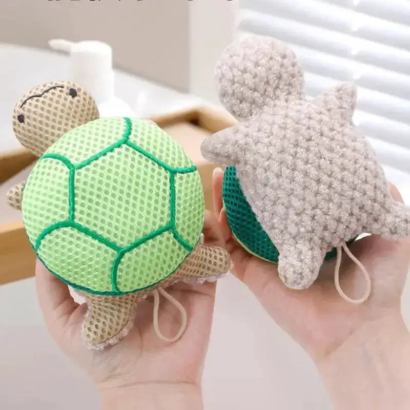 Shower Puff | Soft Exfoliating Sponge Brush | Turtle Design | 14x9x6 cm