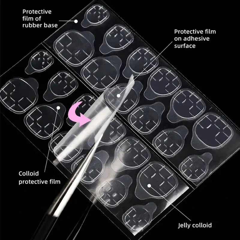 New 600PCS Double Sided Glue Nail Sticker Nail Art Sticker Nail Stickers Self-adhesive Jelly False Nails Tips GDJ01 from PriceLows™