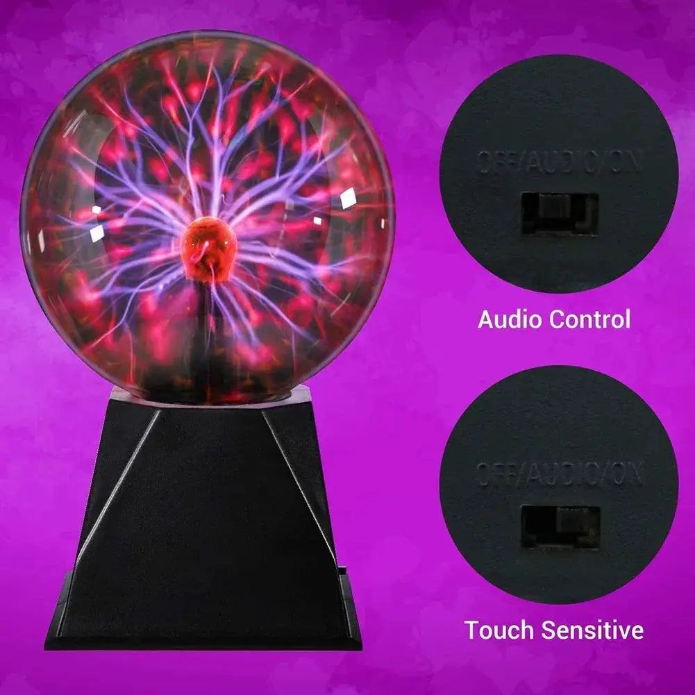 3/8 Inch Sound Control Magic Plasma Ball Lamp LED Night Light Atmosphere Touch Glass Plasma Light Christmas Party Decor Lighting from PriceLows™