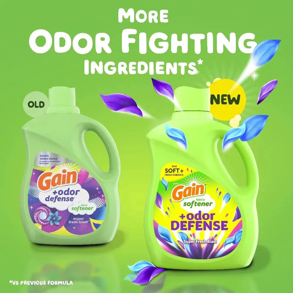 Liquid Fabric Softener | Gain Odor Defense | Super Fresh Blast | 48 Loads