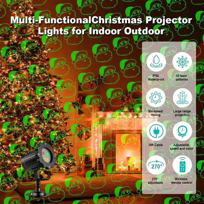 Landscape Laser Projector | IP65 Waterproof | Red Green Beam | Holiday Decor
