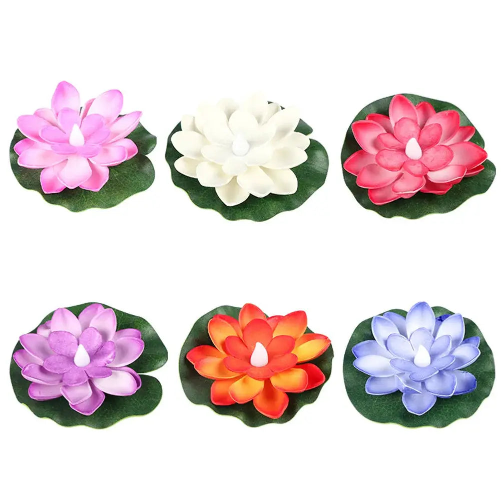 LED Colorful Lotus Lantern Floating Pool Light Electronic LED Lifelike Floating Lamp Funny Lotus Pool Lamp for Pond River Garden from PriceLows™