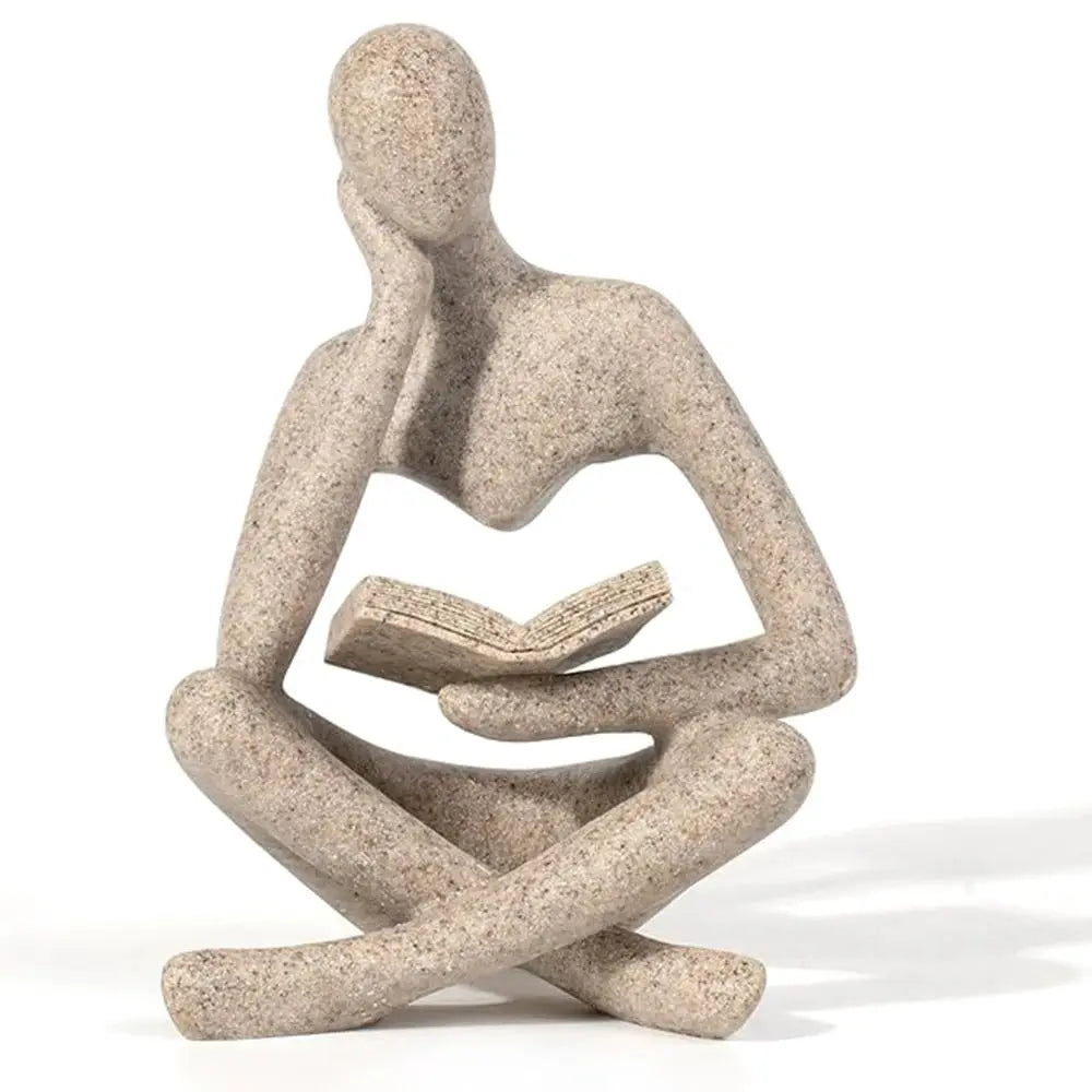 Bookshelf Decor Home Decor - Person Who is Thinking Abstract Thinker Sculpture Figurine Statue Resin Modern Reading Decoration from PriceLows™