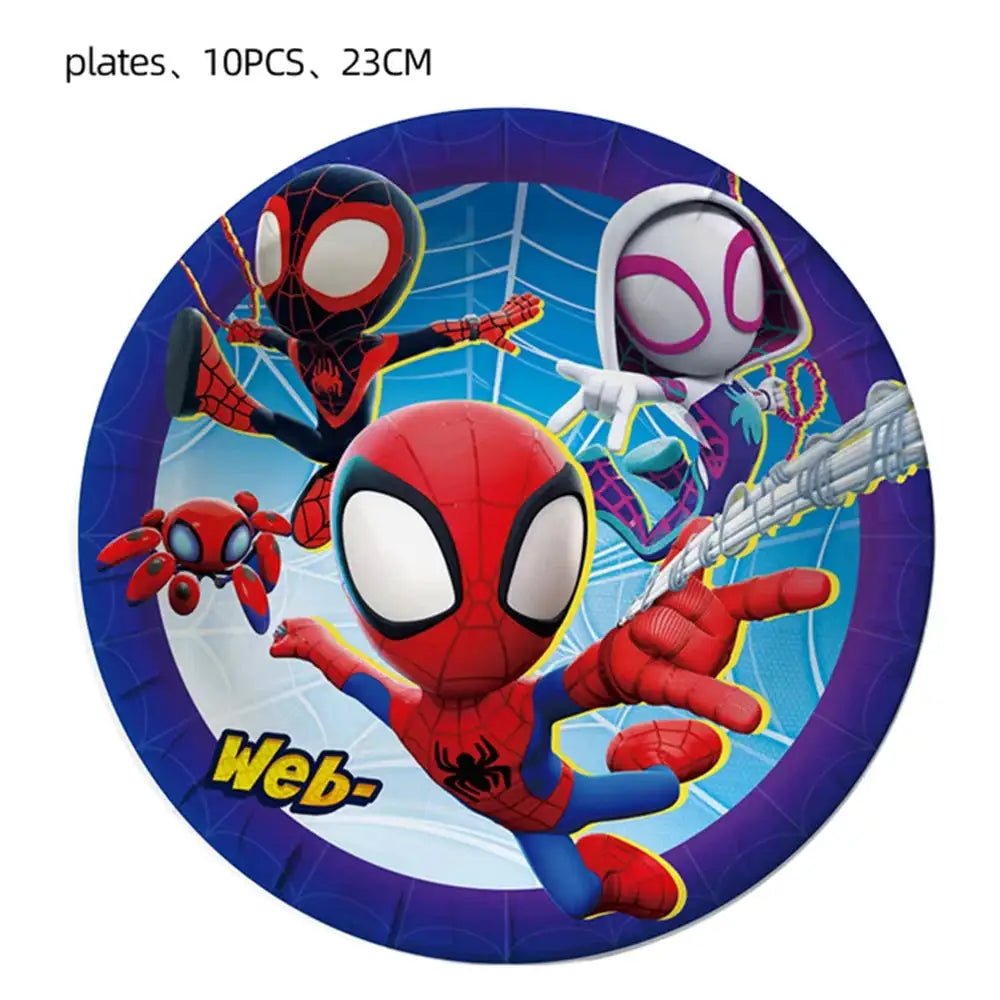 Spider Birthday Party Supplies | Disposable Tableware Set | 3D Balloon | Kids