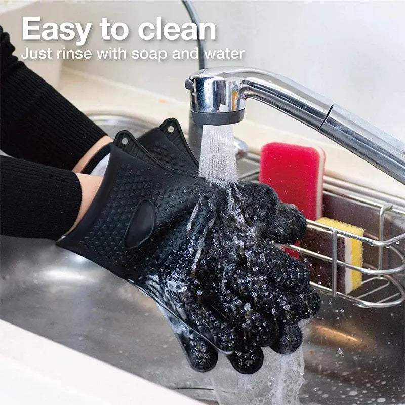Silicone Oven Mitts | Heat Resistant | Non Slip Grip | One Size