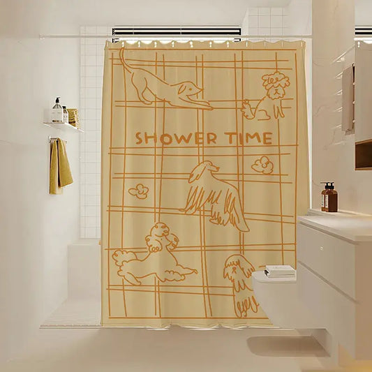 VIKAMA Simple Style Luxury-Type Shower Curtain Decoration - Cartoon Dog Shower Curtain Partition Curtain - Home Decoration from PriceLows™