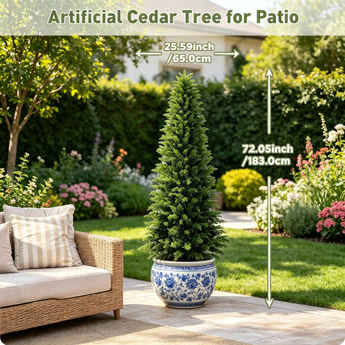 Artificial Cedar Topiary | UV Resistant | Faux Evergreen | 2 To 6 Feet