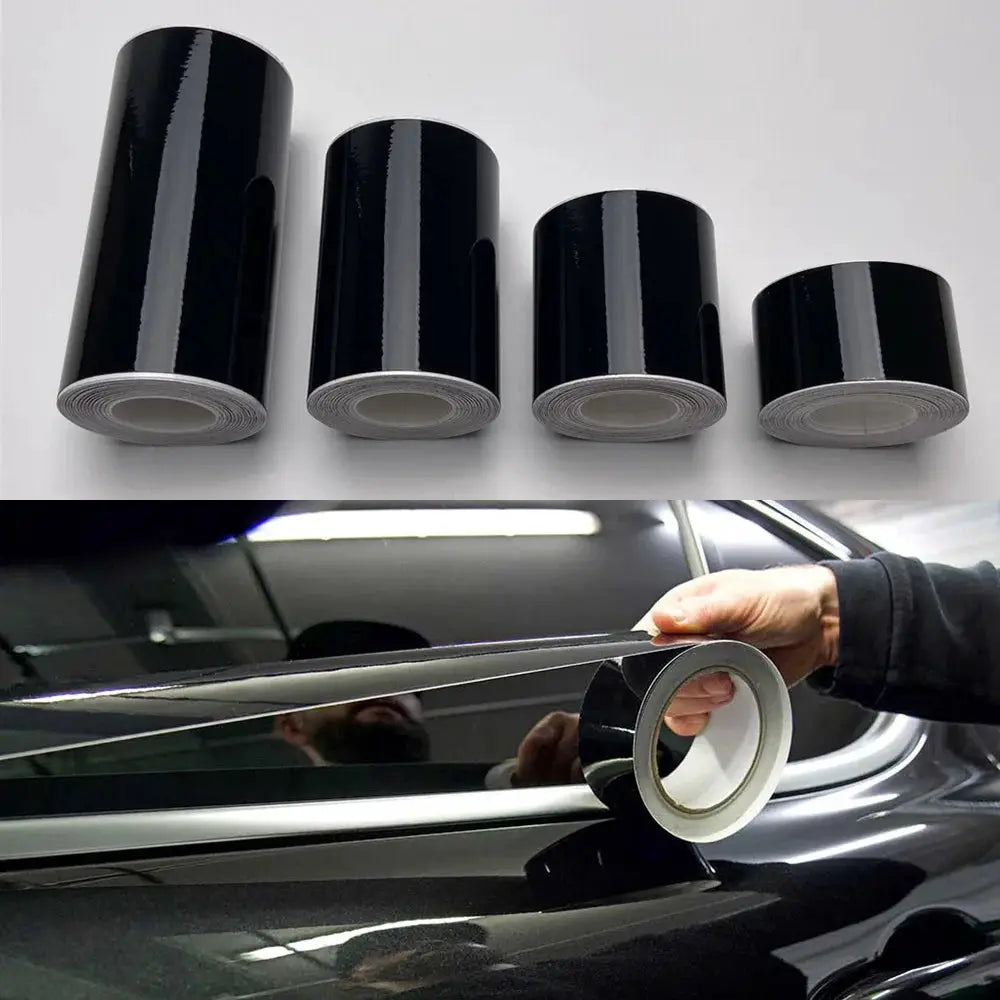 Car Stickers 3/5/7/10 cm Glossy Black Vinyl Wrap Stripe Adhesive Window Trim Film For Pillar Hood Roof Door from PriceLows™