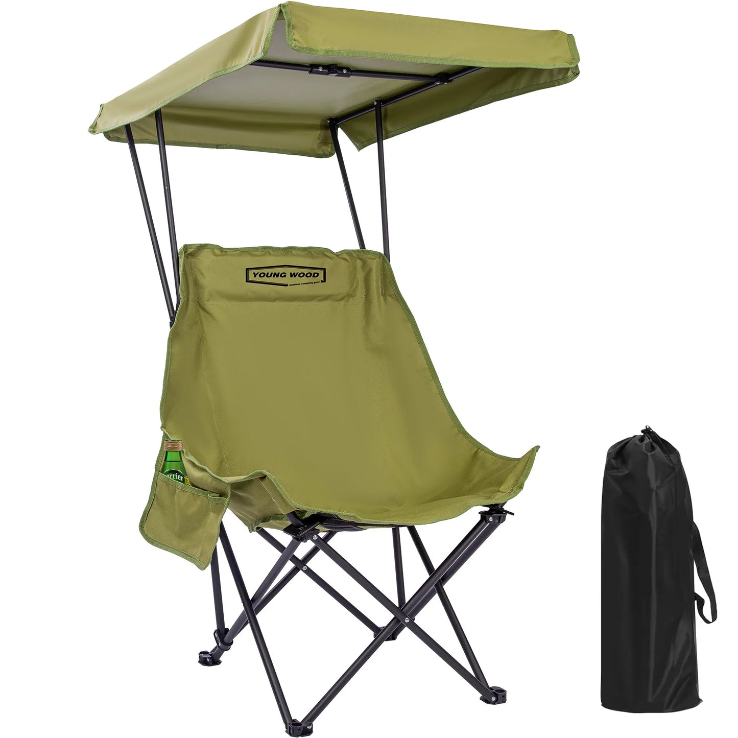 Portable Camping Chair | Shade Canopy | Lightweight Foldable | One Size