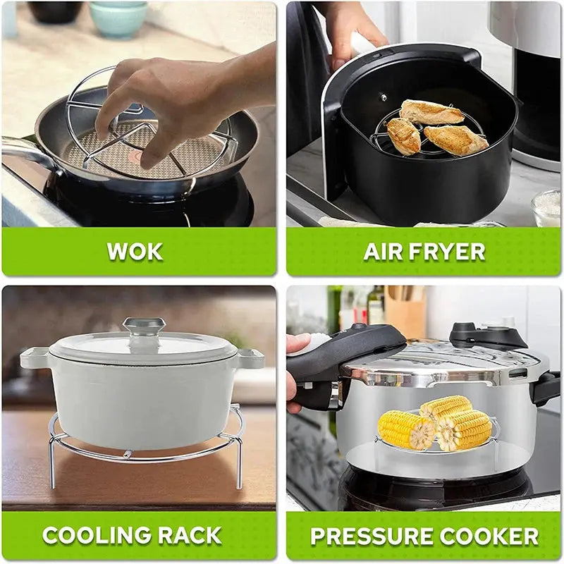 Steamer Rack | Tall Trivet | Stainless Steel | 6-8 Qt Instant Pot 2 Piece